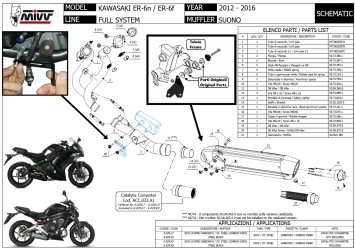 Mivv Suono RVS Black Compleet Uitlaatsysteem met E-keur Kawasaki ER-6 N / F 2012 > 2016
