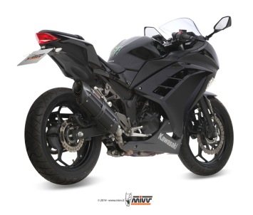 Mivv Suono RVS Black Slip-on Einddemper met E-keur Kawasaki Ninja 300 2013 > 2016
