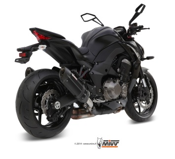 Mivv Suono RVS Black Slip-on Dubbele Einddemper (L+R) met E-keur Kawasaki Z 1000 2014 > 2020
