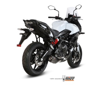 Mivv Suono RVS Black Compleet 2in1 Uitlaatsysteem met E-keur Kawasaki Versys 650 2015 > 2020