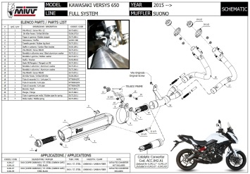 Mivv Suono RVS Black Compleet 2in1 Uitlaatsysteem met E-keur Kawasaki Versys 650 2015 > 2020