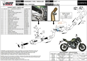 Mivv GP Pro Carbon Volledig Uitlaatsysteem High Mount met E-keur Kawasaki Ninja 650 2017 > 2022
