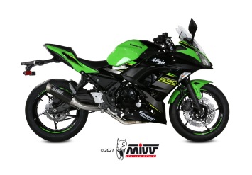 Mivv GP Pro Carbon Volledig Uitlaatsysteem High Mount met E-keur Kawasaki Ninja 650 2017 > 2022