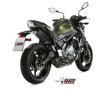 Mivv Carbon Oval Compleet Uitlaatsysteem met E-keur Kawasaki Z650 2017 > 2022