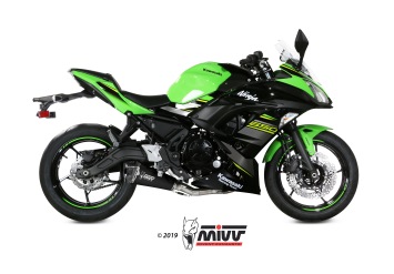 Mivv Delta Race RVS Black Compleet Uitlaatsysteem met E-keur Kawasaki Ninja 650 2017 > 2022