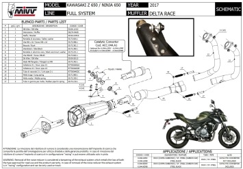 Mivv Delta Race RVS Compleet Uitlaatsysteem met E-keur Kawasaki Ninja 650 2017 > 2023