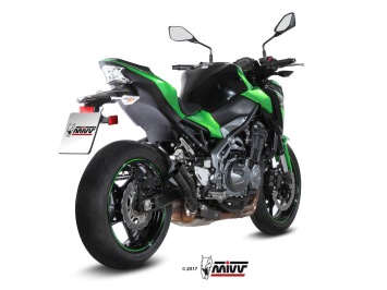 Mivv Double Gun Black Slip-on Einddemper met E-keur Kawasaki Z900 A2 (35 KW / 70 KW) 2017 > 2024