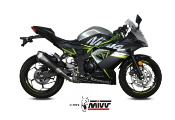 Mivv Delta Race RVS Black Einddemper met E-keur Kawasaki Ninja 125 2019 > 2024