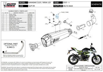 Mivv Delta Race RVS Black Einddemper met E-keur Kawasaki Z125 2019 > 2024