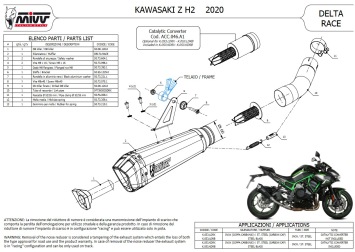 Mivv Delta Race RVS Black Slip-on Einddemper met E-keur Kawasaki Z H2 / SE 2020 > 2024
