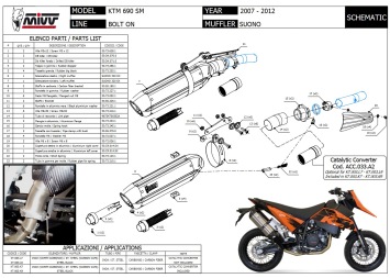 2x Mivv Suono RVS Bolt-on Einddempers (L+R) met E-keur KTM 690 SM 2007 > 2012