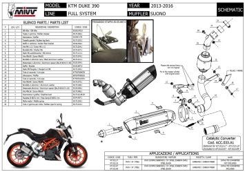 Mivv Suono RVS Black Compleet Uitlaatsysteem met E-keur KTM 390 Duke 2013 > 2016