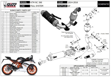 Mivv GP Carbon Compleet Uitlaatsysteem met E-keur KTM RC 390 2014 > 2016