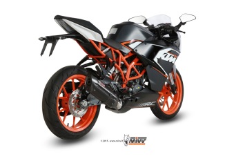 Mivv Suono RVS Black Volledig Uitlaatsysteem met E-keur KTM RC 125 2014 > 2016