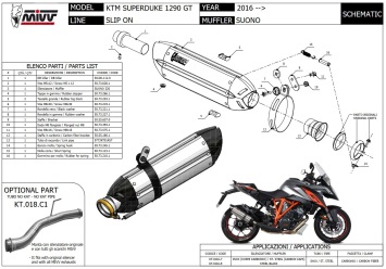 Mivv Suono RVS Black Slip-on Einddemper met E-keur KTM 1290 Superduke GT 2016 > 2024