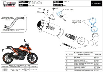 Mivv MK3 RVS Black Einddemper zonder E-keur KTM 125 Duke 2017 > 2020