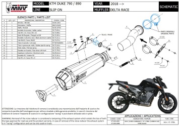 Mivv Delta Race RVS Slip-on Einddemper met E-keur KTM 790 DUKE 2018 > 2020