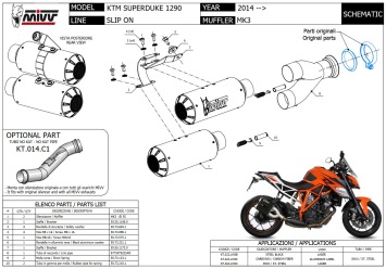 Mivv MK3 RVS Double Exit Einddemper met E-keur KTM 1290 Superduke 2017 > 2019