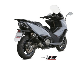 Mivv Delta Race RVS Black Slip-on Einddemper met E-keur Kymco AK550 2017 > 2020