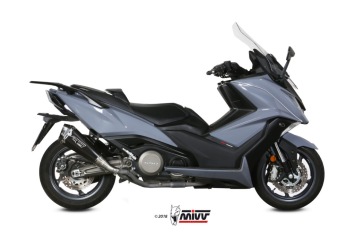 Mivv Delta Race RVS Black Slip-on Einddemper met E-keur Kymco AK550 2017 > 2020