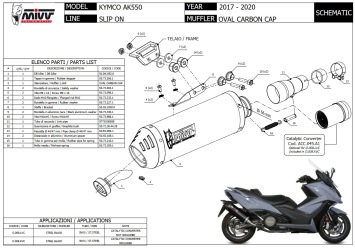 Mivv Oval RVS Black Slip-on Einddemper met E-keur Kymco AK550 2017 > 2020