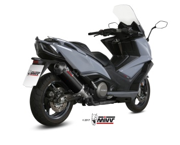 Mivv Oval RVS Black Slip-on Einddemper met E-keur Kymco AK550 2017 > 2020