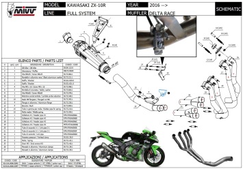 Mivv Delta Race Full Titanium Volledig Uitlaatsysteem zonder E-keur Kawasaki ZX-10 R / RR / SE 2016 > 2024