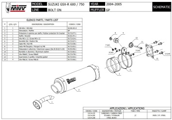 Mivv GP Carbon Bolt-on Einddemper met E-keur Suzuki GSX-R 750 2004 > 2005