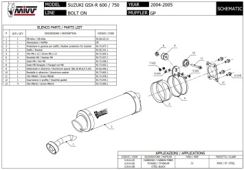 Mivv GP RVS Black Bolt-on Einddemper met E-keur Suzuki GSX-R 600 2004 > 2005