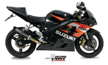 Mivv GP RVS Black Bolt-on EInddemper Carbon Endcap met E-keur Suzuki GSX-R600 / GSX-R750 2004 - 2005