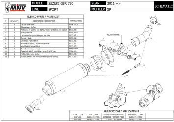 Mivv GP RVS Black Slip-on Einddemper met E-keur Suzuki GSR 750 2011 > 2016