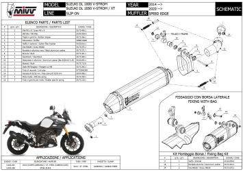 Mivv Speed Edge RVS Black Einddemper met E-keur Suzuki DL 1050 V-Strom / XT 2020 > 2024
