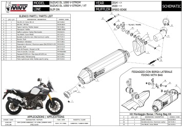 Mivv Speed Edge RVS Slip-on Einddemper met E-keur Suzuki DL 1050 V-Strom / XT 2020 - 2024