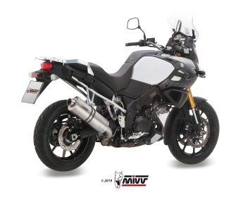 Mivv Oval RVS Slip-on Einddemper met E-keur Suzuki DL V-Strom 1000 / XT 2014 > 2020