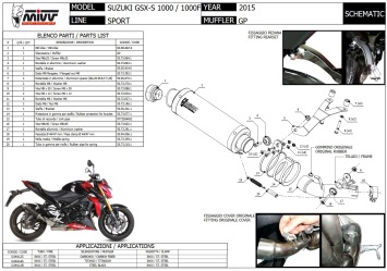 Mivv GP RVS Black Slip-on Einddemper met E-keur Suzuki GSX-S 1000 / F 2015 > 2020