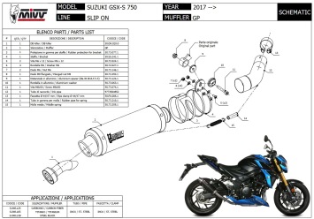 Mivv GP Carbon Slip-on Einddemper met E-keur Suzuki GSX-S 750 2017 > 2020