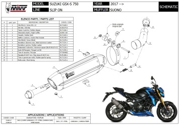 Mivv Suono RVS Slip-on Einddemper met E-keur Suzuki GSX-S 750 2017 > 2020