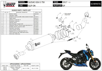 Mivv GP RVS Black Slip-on Einddemper met E-keur Suzuki GSX-S 750 2017 > 2020