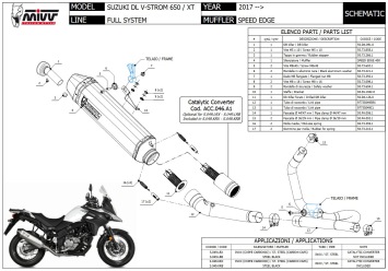 Mivv Speed Edge Volledig Uitlaatsysteem met E-keur Suzuki DL V-Strom 650 / XT 2017 > 2024
