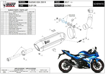 Mivv Suono RVS Black Slip-on Einddemper met E-keur Suzuki GSX 250 R 2017 > 2020