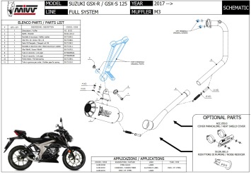 Mivv MK3 RVS Black Compleet Uitlaatsysteem zonder E-keur Suzuki GSX-R 125 2017 > 2020