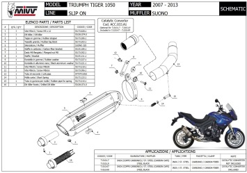 Mivv Suono RVS Black Low Position Slip-on Einddemper met E-keur Triumph Tiger 1050 2007 > 2012