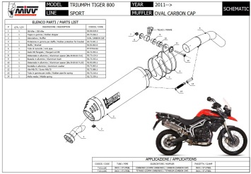 Mivv Oval Titanium Slip-on Einddemper met E-keur TRIUMPH Tiger 800 XC / XR / XRX / XCX / XRT / XCA 2011 > 2016