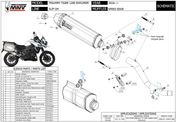 Mivv Speed Edge RVS Slip-on Einddemper met E-keur Triumph Tiger Explorer 1200 2016 > 2020