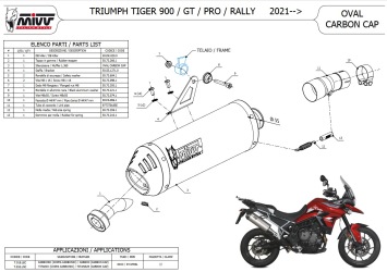 Mivv Oval Titanium Slip-on Einddemper met E-keur Triumph Tiger 900 / GT / Pro / Rally 2021 - 2023