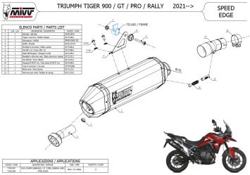 Mivv Speed Edge RVS Slip-on Einddemper met E-keur Triumph Tiger 900 / GT / Pro / Rally 2021 > 2023