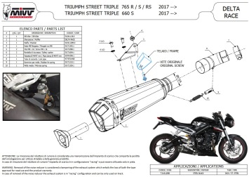 Mivv Delta Race RVS Black Einddemper met E-keur Triumph Street Triple 765 R / S / RS 2017 > 2022