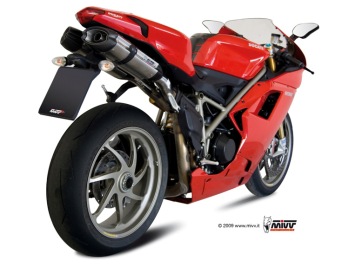 Mivv Suono RVS Dubbele Slip-on Einddemper (L+R) met E-keur Ducati 1198 2009 > 2012