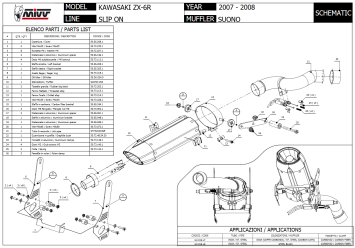 Mivv Suono RVS Black Slip-on Einddemper met E-keur Kawasaki ZX-6R 2007 > 2008
