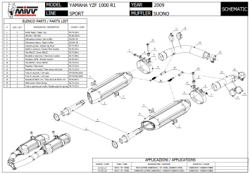Mivv Suono RVS Black Dubbele Underseat Slip-on Einddemper (L+R) met E-keur Yamaha YZF 1000 R1 2009 > 2014